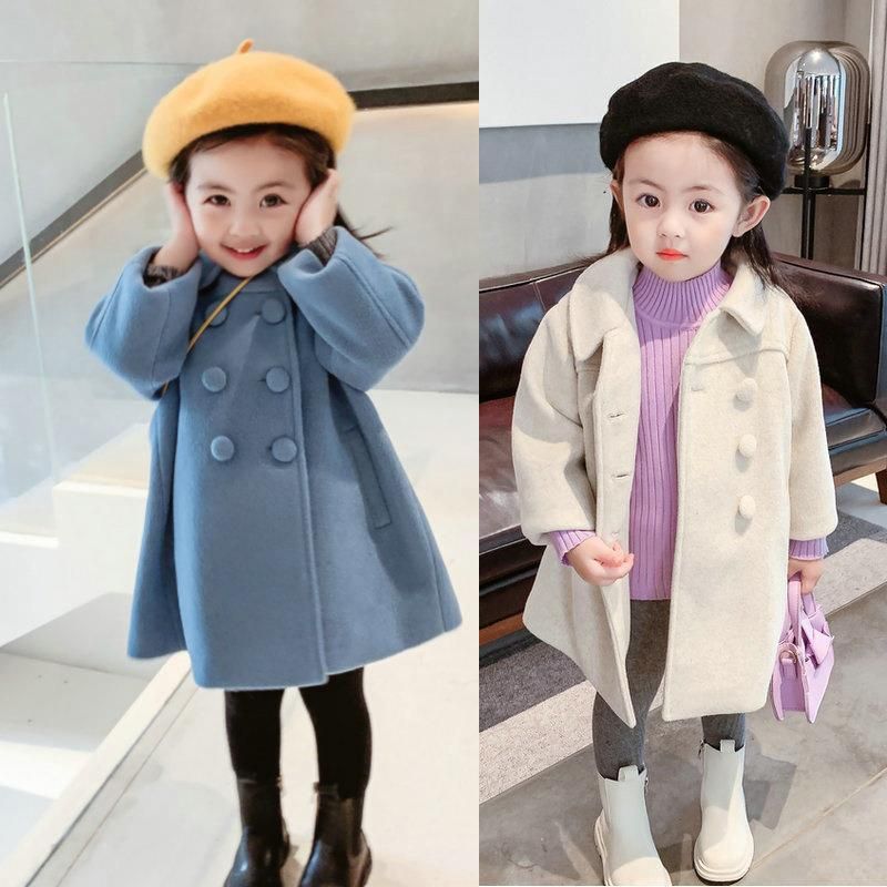 Elegant Solid Color Polyester Girls Outerwear