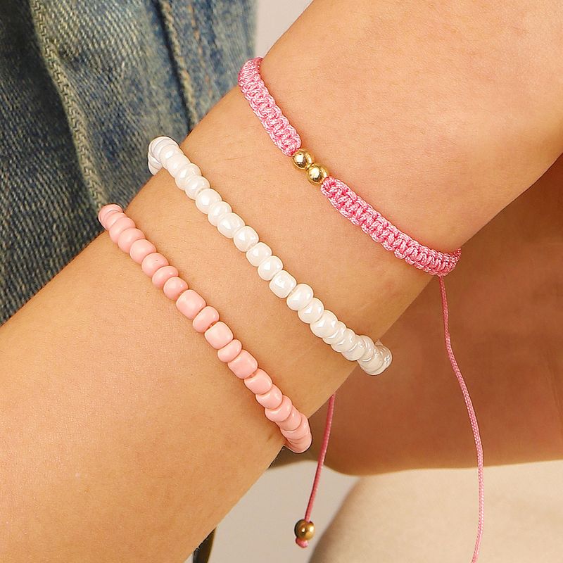 Sweet Color Block Beaded Beaded Women's Bracelets