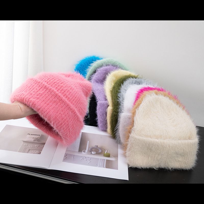 Women's Cute Sweet Simple Style Solid Color Eaveless Wool Cap