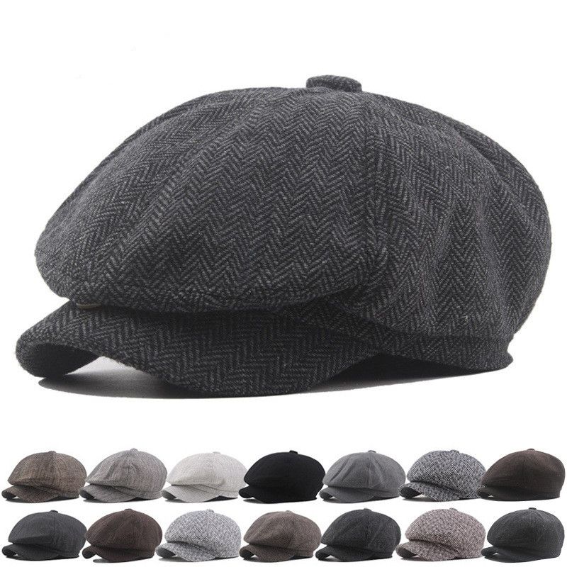 Men's Vintage Style British Style Argyle Curved Eaves Beret Hat
