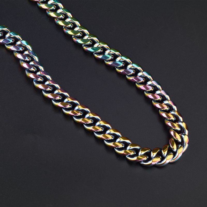 Hip-Hop Geometric 304 Stainless Steel 18K Gold Plated Men's Bracelets Necklace