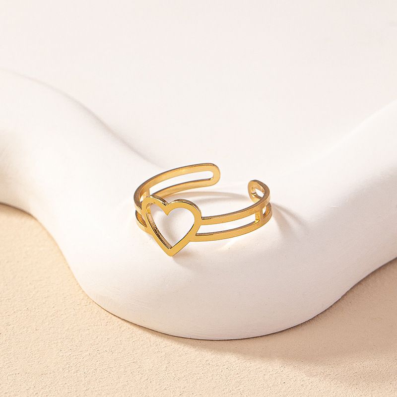 Simple Style Heart Shape Alloy Wholesale Open Rings