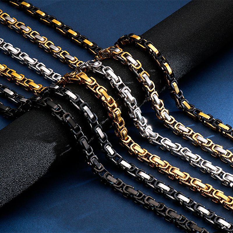 Hip Hop Einfarbig 18 Karat Vergoldet Titan Stahl Großhandel Armbänder Halskette