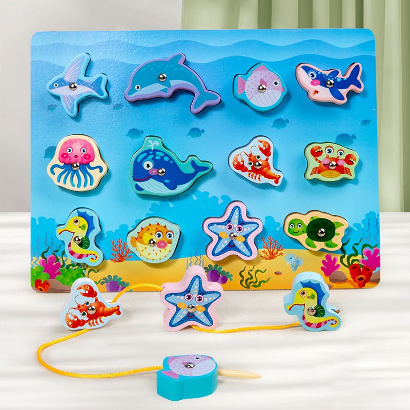 Puzzles Toddler(3-6years) Fish Wood Toys
