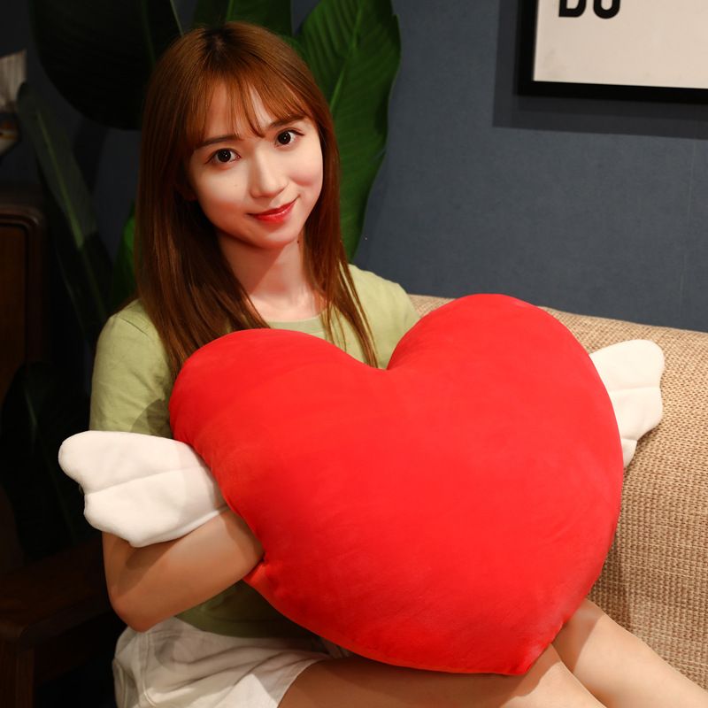 Cute Heart Shape Down Cotton Throw Pillow
