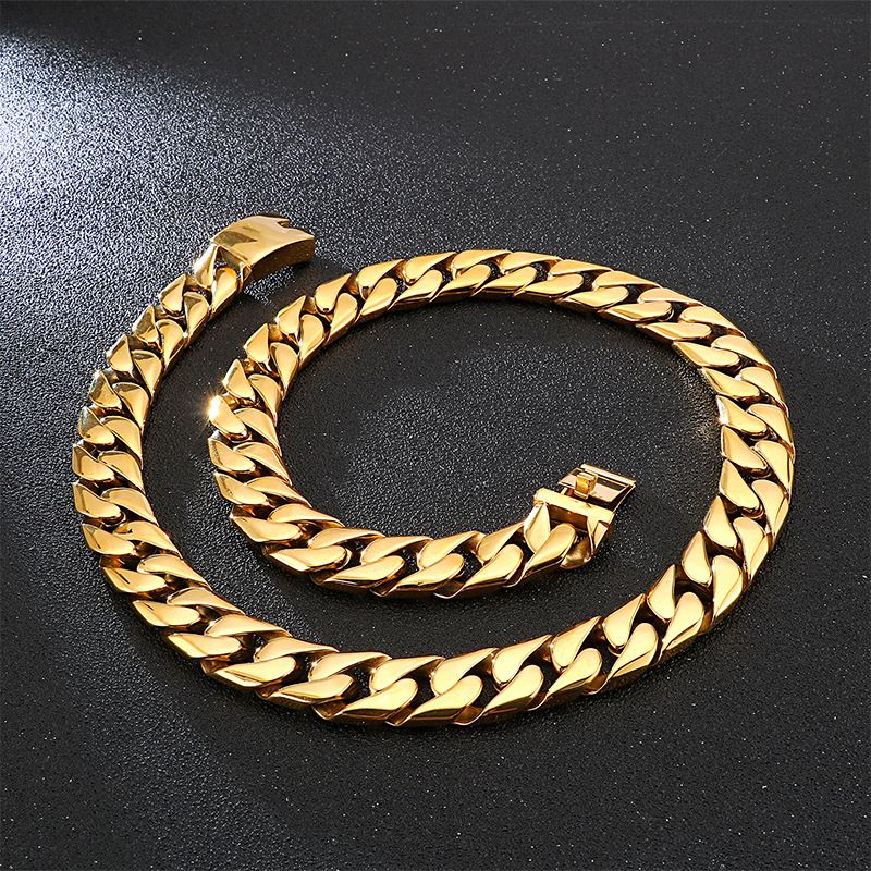 Acero Titanio Chapados en oro de 18k Estilo Vintage Enchapado Cadena Geométrico Color Sólido Collar