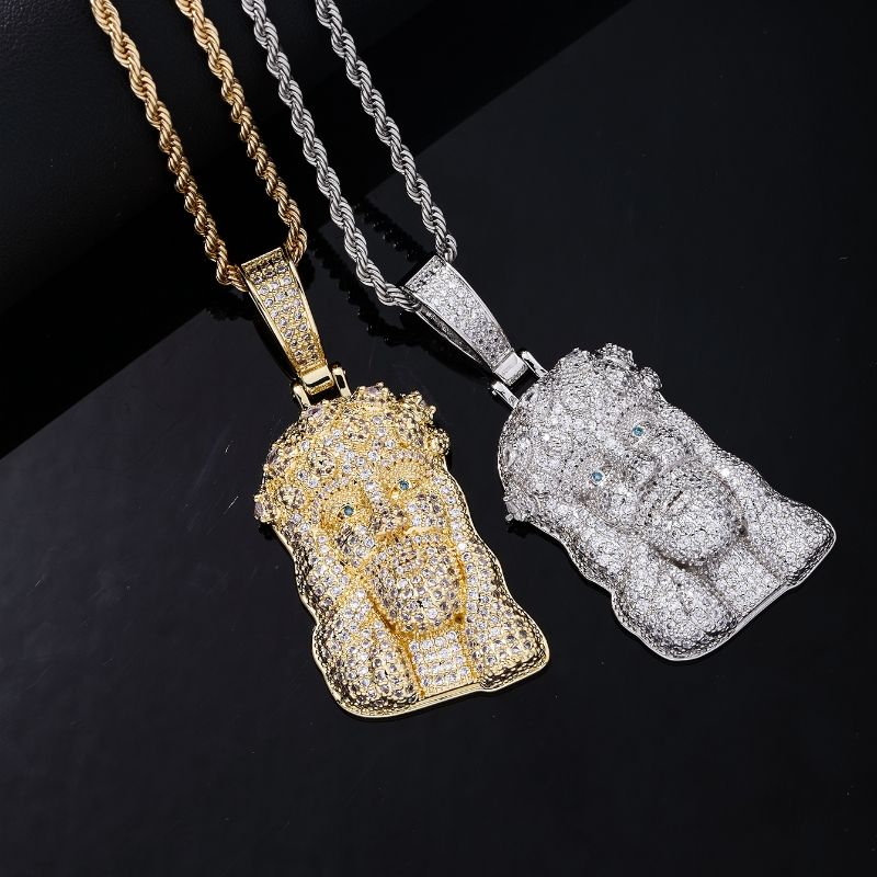 Hip-hop Solid Color Stainless Steel Copper Plating Chain Inlay Zircon Men's Pendant Necklace