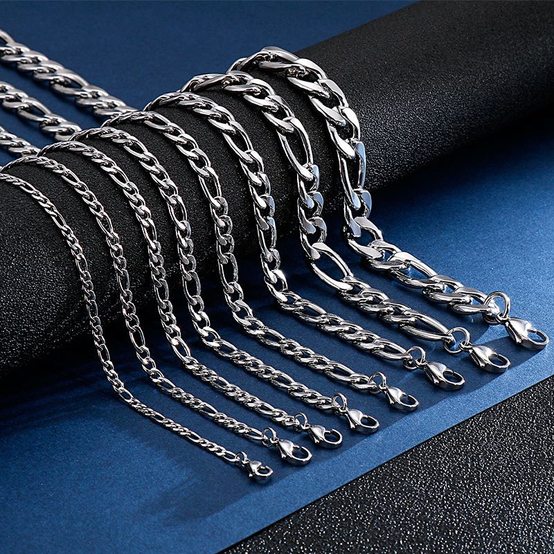 Hip-hop Retro Solid Color Titanium Steel Chain Men's Necklace