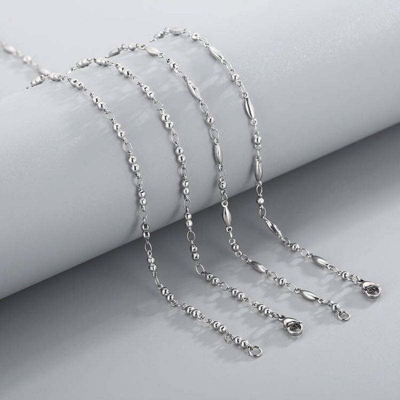 Großhandel Einfacher Stil Einfarbig Titan Stahl Kette Halskette