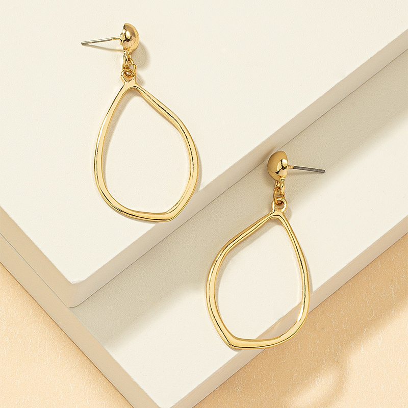 1 Pair Simple Style Solid Color Plating Alloy Gold Plated Drop Earrings