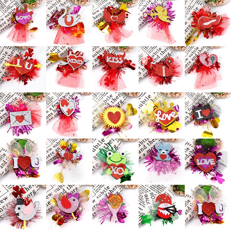 Valentine's Day Cute Sweet Swan Heart Shape Gauze Party Festival Hairpin