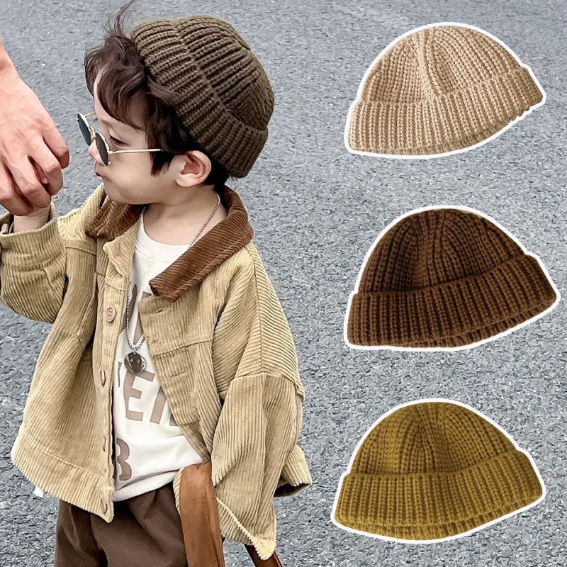 Niños Unisex Básico Color Sólido Jacquard Gorro De Lana