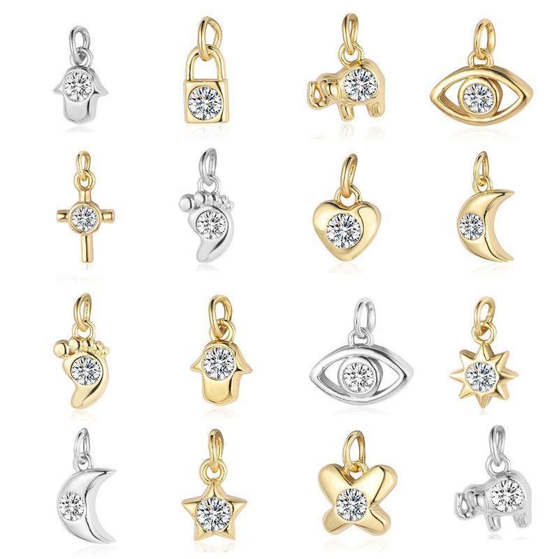 Simple Style Eye Butterfly Copper Plating Inlay Zircon 18k Gold Plated Charms Jewelry Accessories