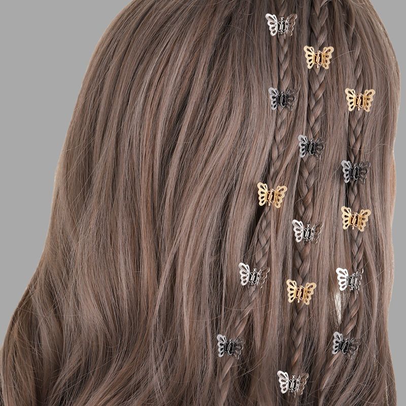Frau Einfacher Stil Schmetterling Metall Überzug Schmetterling Haarklammer
