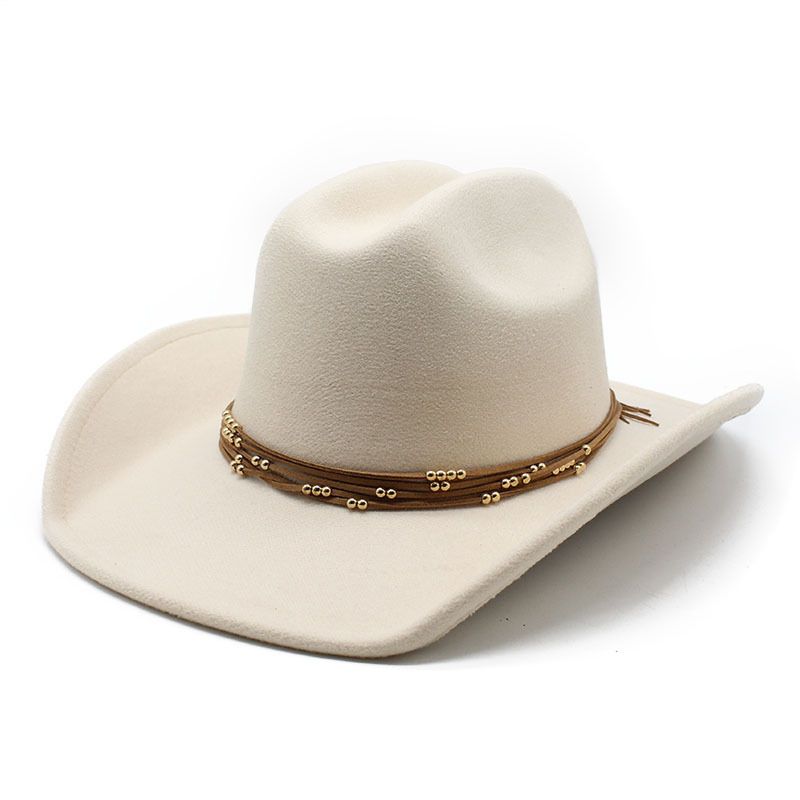Unisex Retro Cowboy Style Tassel Big Eaves Fedora Hat