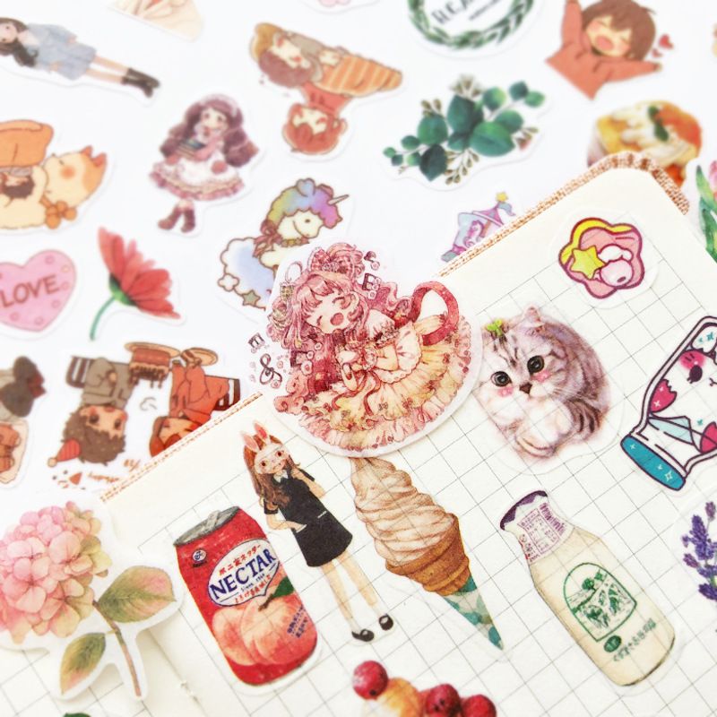1 Piece Cartoon School Pet Cute Stickers