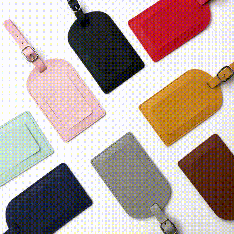 New Hot Sale Multi-color Aircraft Boarding Pass Creative Suitcase Tag Consignment Boarding Leather Pu Luggage Tag