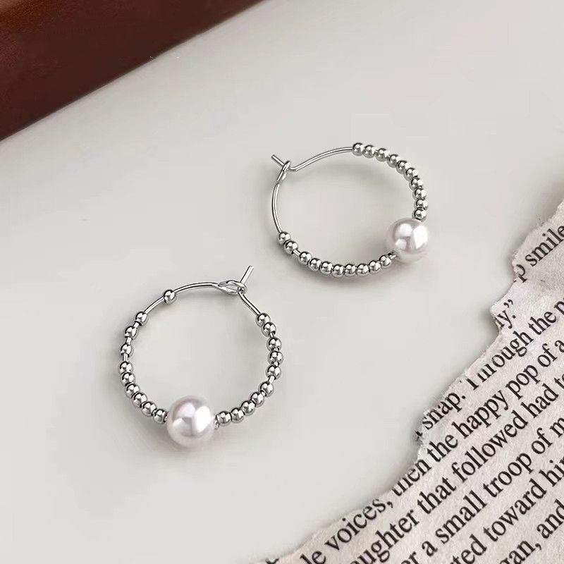 1 Pair Lady Sweet Geometric Plating Sterling Silver Earrings