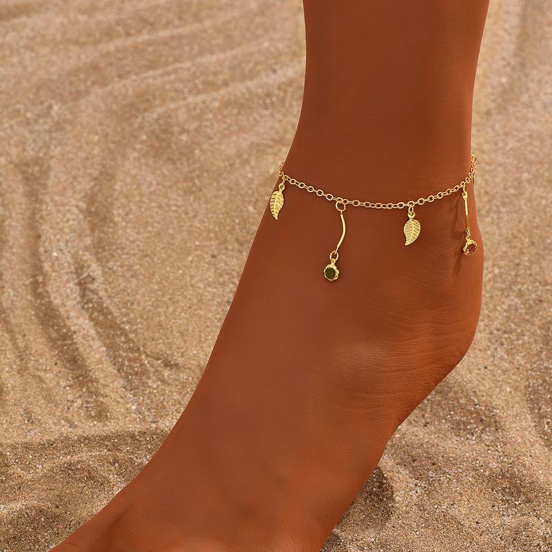 Elegant Luxurious Romantic Round Copper Inlay Rhinestones Women's Anklet