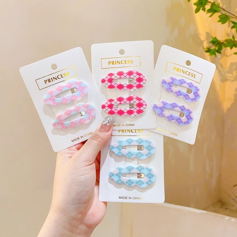 Classic Style Color Block Plastic Printing Hair Clip