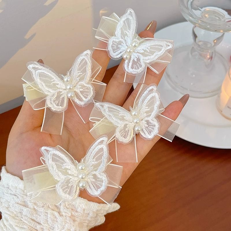 Simple Style Butterfly Cloth Butterfly Bowknot Hair Clip