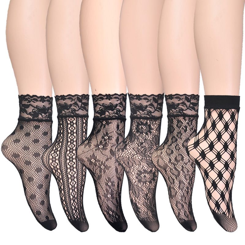 Abstract Solid Color Flower Sexy Breathable Hollow Out Stockings