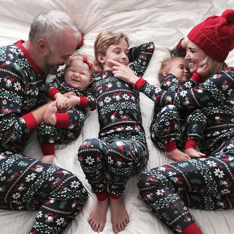 Family Look Snowflake Pants Sets Family Matching Outfits