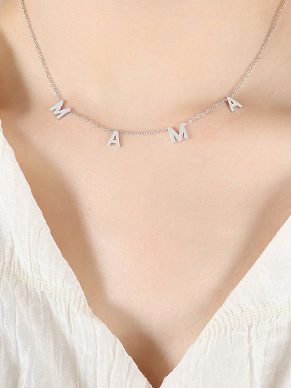 Wholesale Elegant Sweet Letter Stainless Steel Plating Pendant Necklace