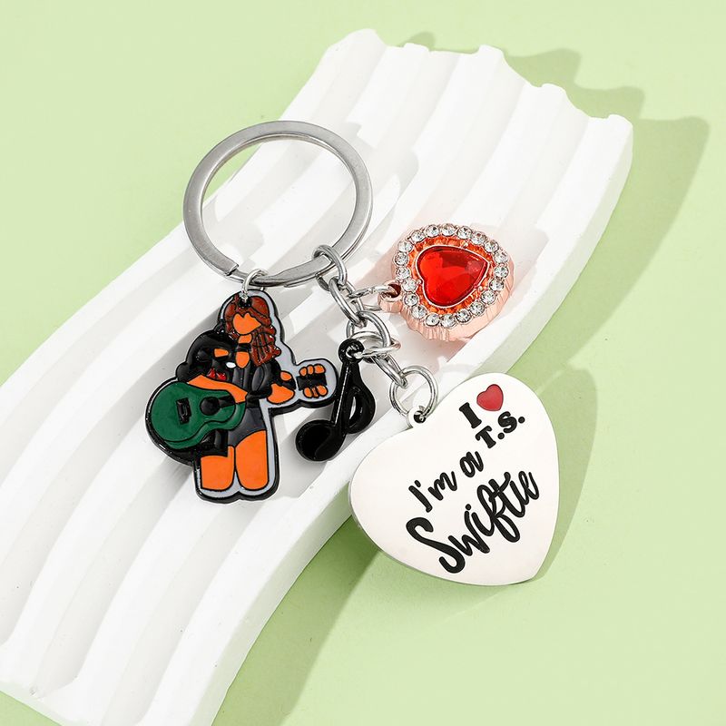 Cartoon Style Heart Shape Zinc Alloy Unisex Bag Pendant Keychain