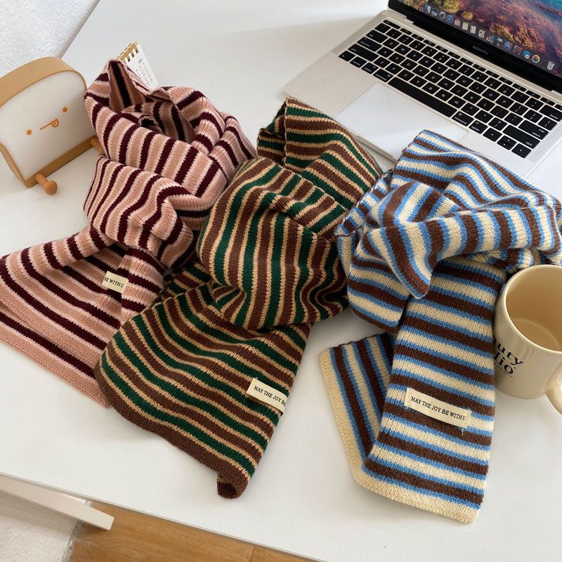 Women's Casual Streetwear Stripe Polyester Scarf