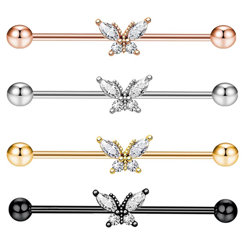 1 Piece Simple Style Butterfly Plating Stainless Steel Ear Studs