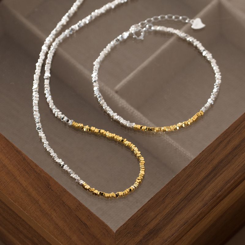 Koreanische Art Geometrisch Sterling Silber Armbänder Halskette