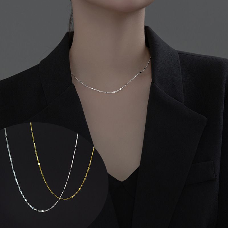 Einfacher Stil Geometrisch Einfarbig Sterling Silber Halskette