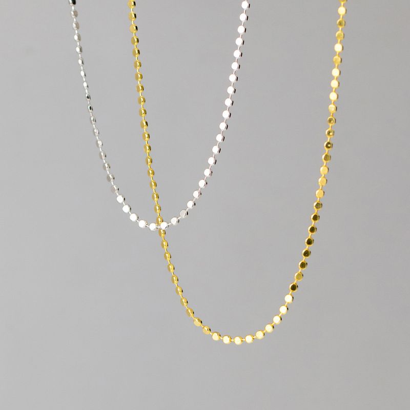 Einfacher Stil Einfarbig Sterling Silber Halskette