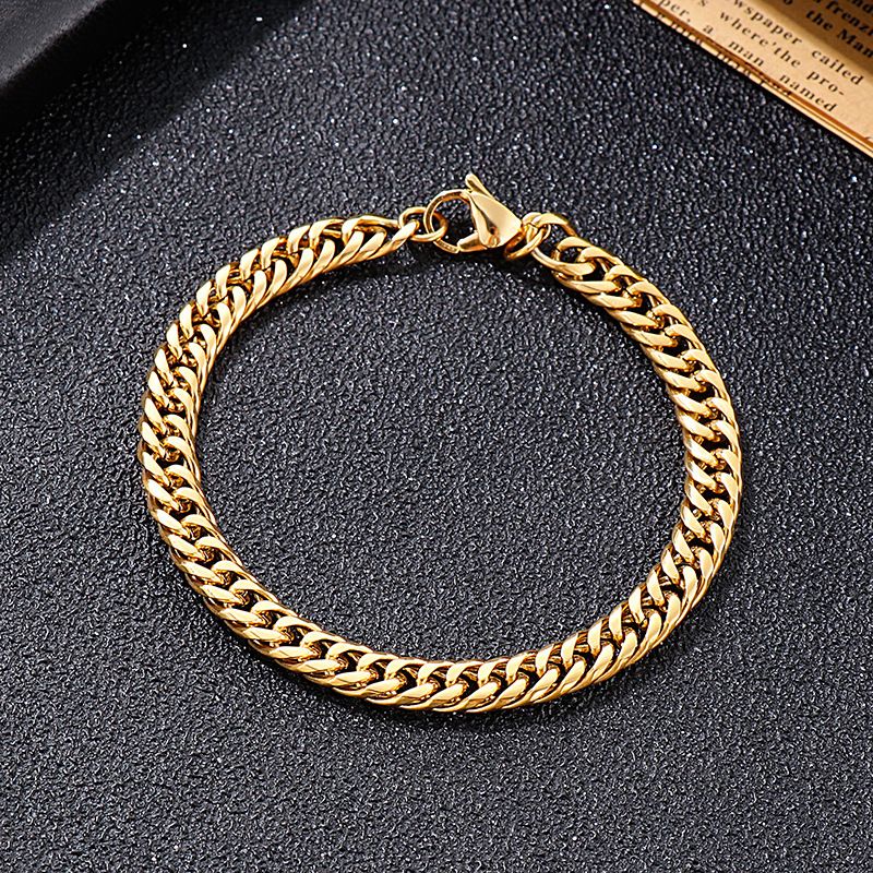 Simple Style Classic Style Solid Color Titanium Steel Chain Necklace
