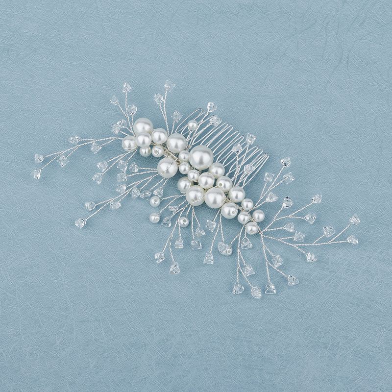 Simple Style Solid Color Imitation Pearl Insert Comb