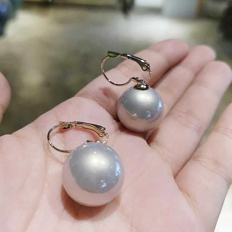 1 Pair Elegant Round Water Droplets Plating Imitation Pearl Alloy Drop Earrings