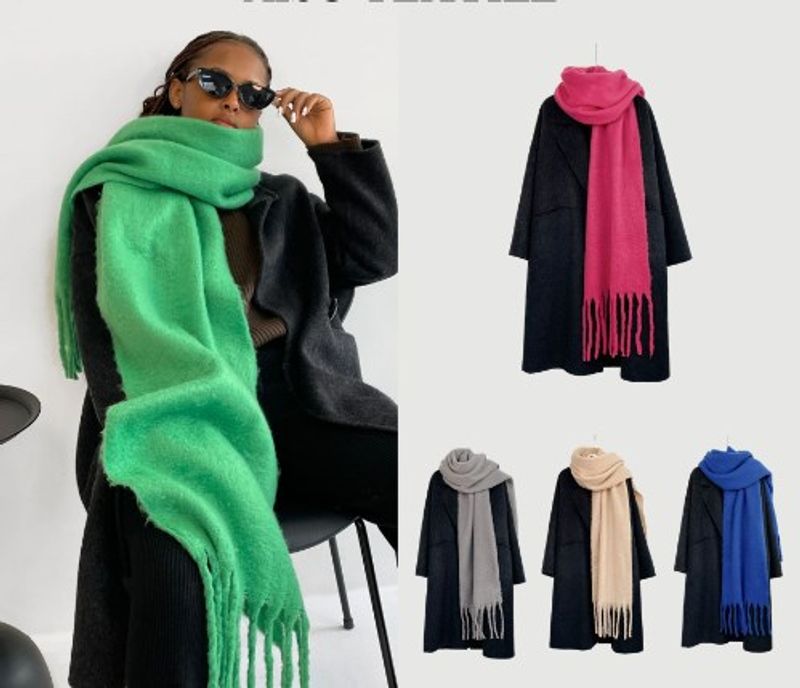 Women's Streetwear Solid Color Mohair Scarf