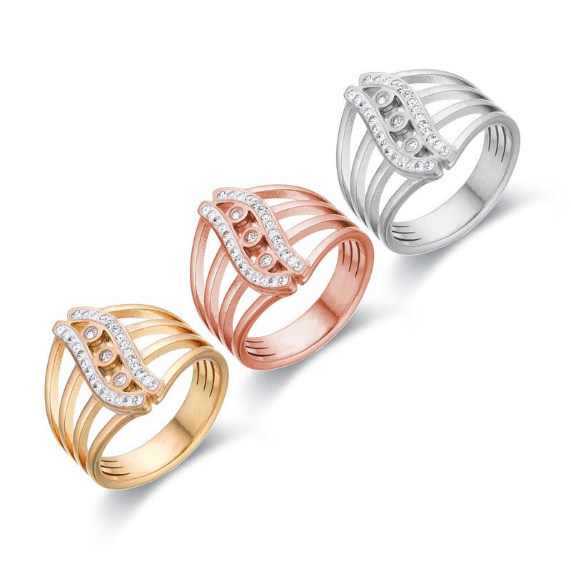 Basic Classic Style Geometric Stainless Steel Plating Rings
