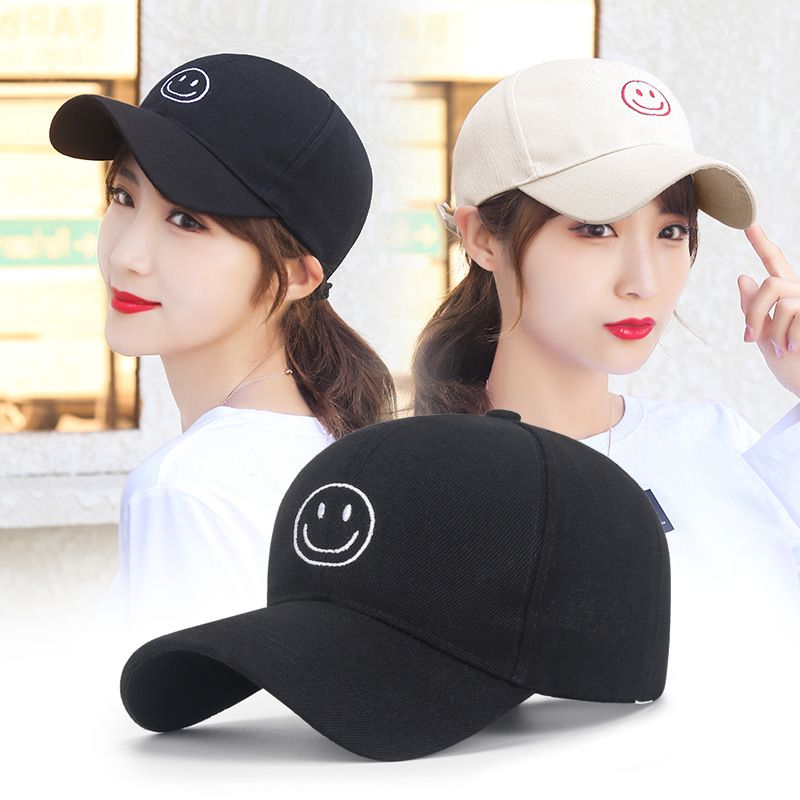 Unisex Basic Simple Style Smiley Face Curved Eaves Baseball Cap