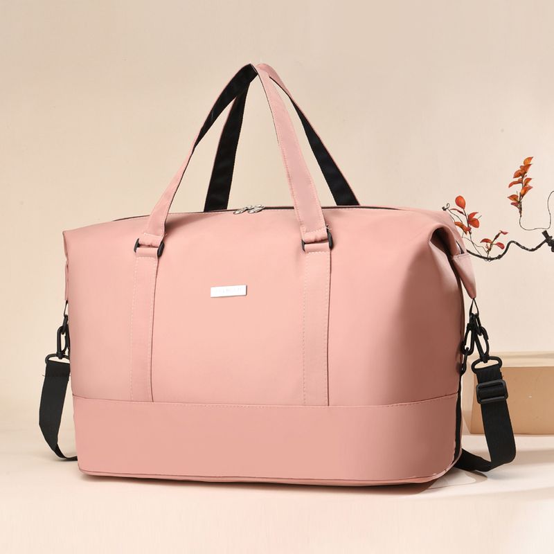 Unisex Nylon Solid Color Streetwear Square Zipper Travel Bag