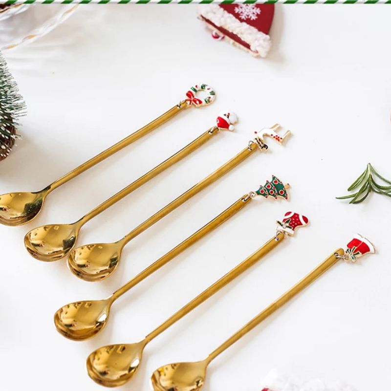 Christmas Cute Solid Color Stainless Steel Spoon 1 Piece 1 Set