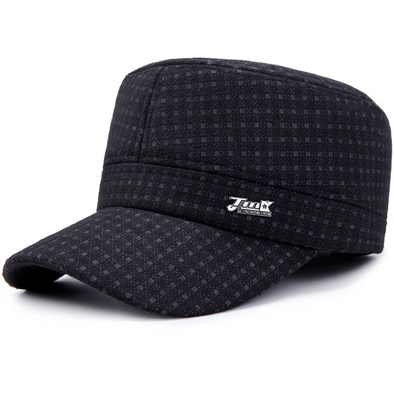 Men's Basic Retro Plaid Curved Eaves Trapper Hat