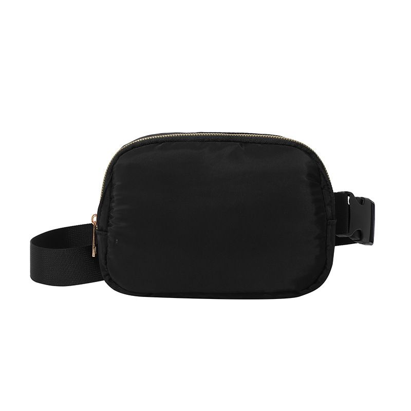 Unisex Sports Solid Color Pu Leather Waist Bags