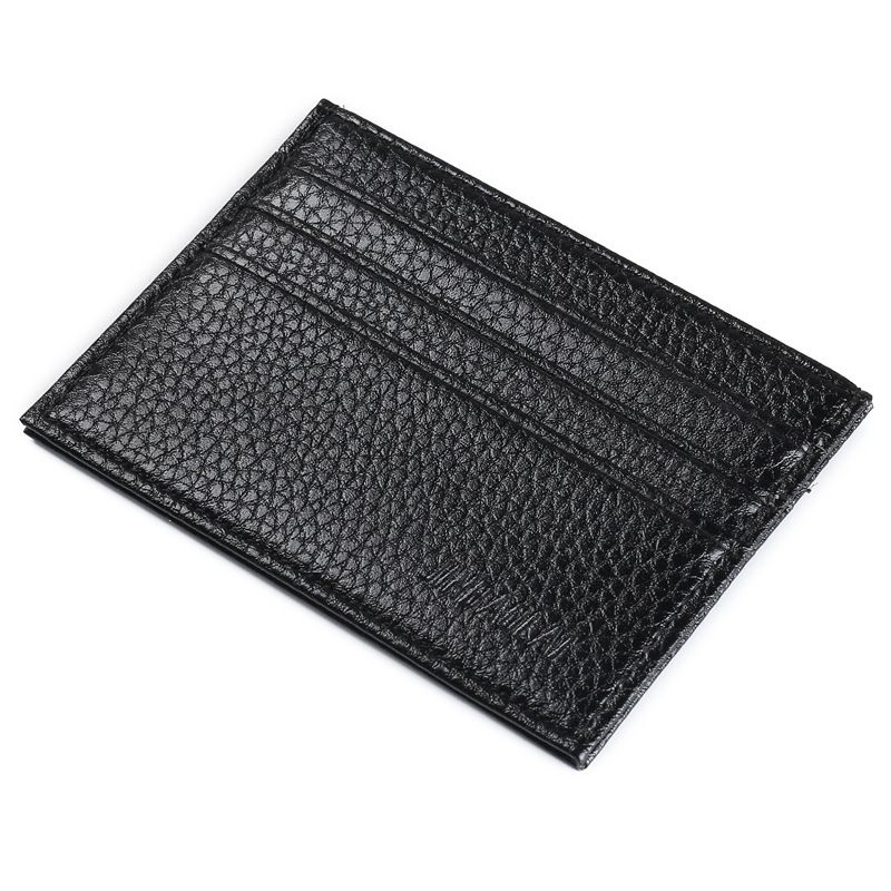 Men's Solid Color Pu Leather Open Card Holders