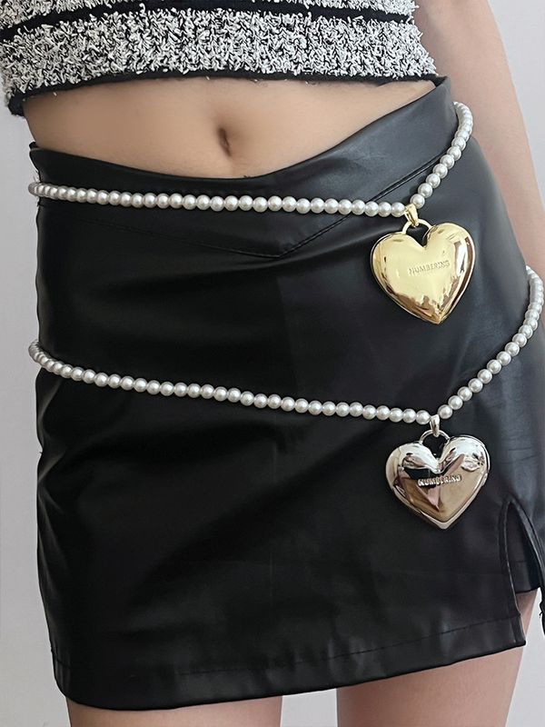 Casual Letter Heart Shape Metal Women's Chain Belts