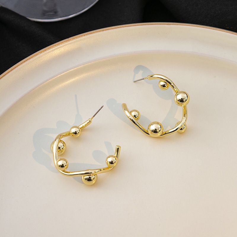 1 Pair Vintage Style Geometric Solid Color Plating Alloy Gold Plated Silver Plated Ear Studs