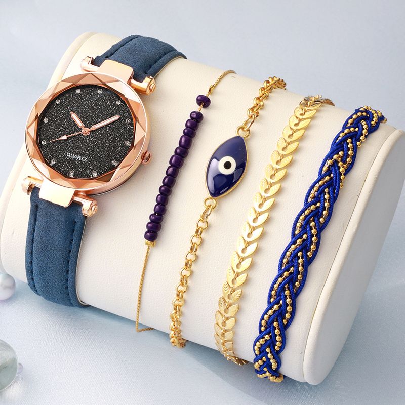 Casual Color Block Buckle Quartz Women's Watches