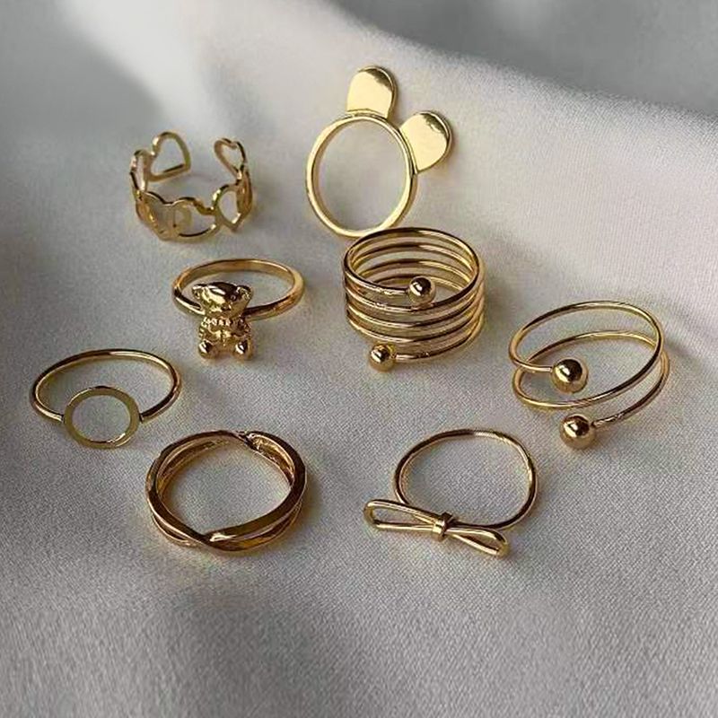 Simple Style Heart Shape Alloy Wholesale Open Rings