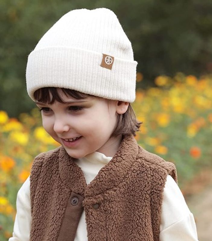 Children Unisex Basic Solid Color Wool Cap